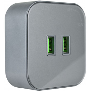 Трековая розетка Am-track-sockets 380022TS/USBx2 Grey